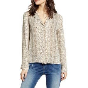 New All in Favor Nordstrom Women’s Harper Long Sleeve Leopard Print Blouse